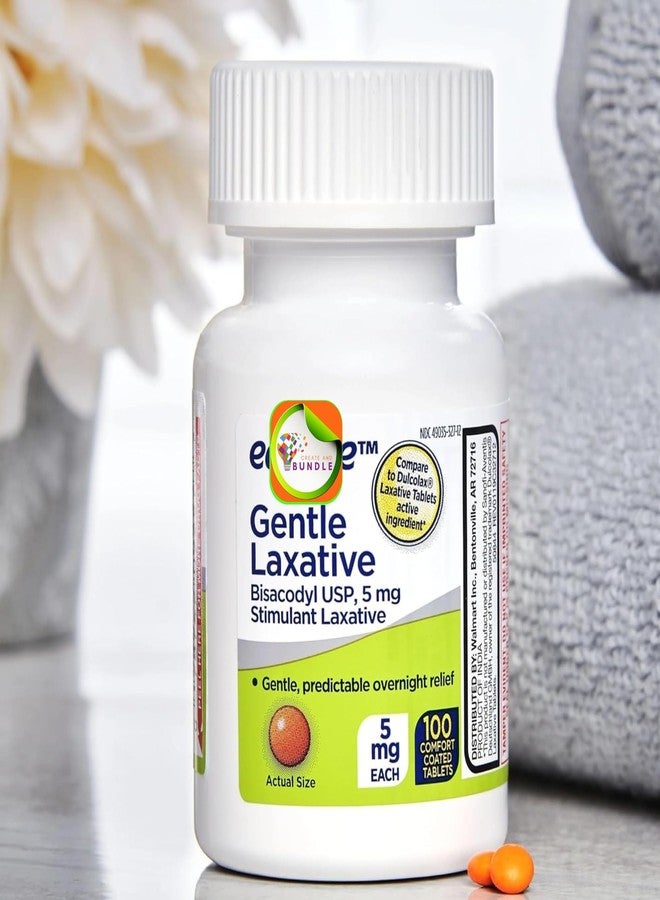 Create and Bundle Equate Bisacodyl Gentle Laxative Tablets for Adult Constipation, 5 mg, 100 Count - Total Bisacodyl 5 mg (Pack of 02) 200 Tablets + CreateAndBundle Sticker - Image 3